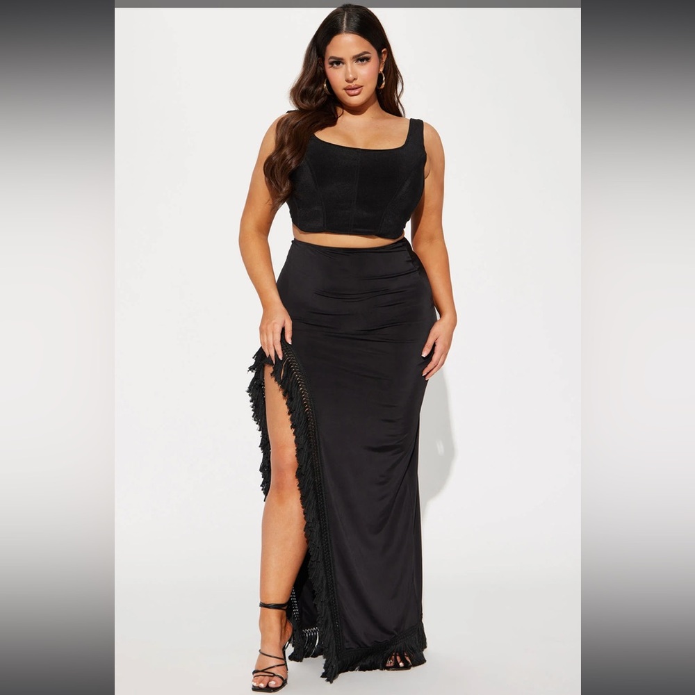 Fringe Maxi Skirt